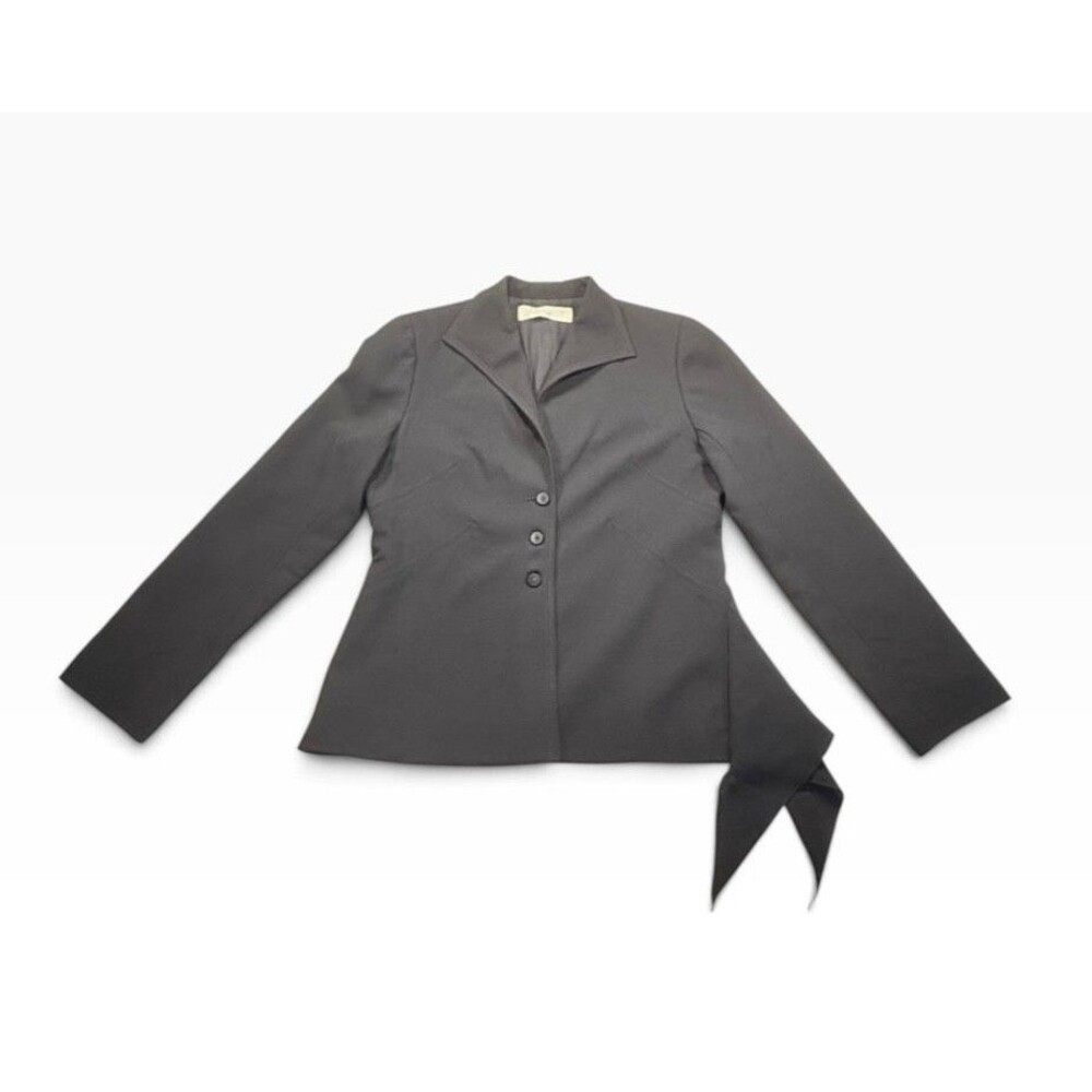 Valentino Vintage 100% Virgin Wool Asymmetric Drape Hem Blazer IT 10 fits US 6/8